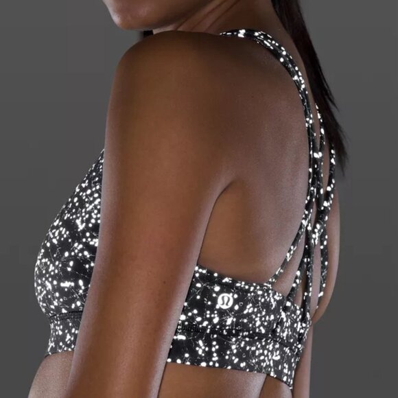 Lululemon Energy Bra Reflective Black and White Size 6 | Running Yoga (B–D Cups) - Picture 1 of 4